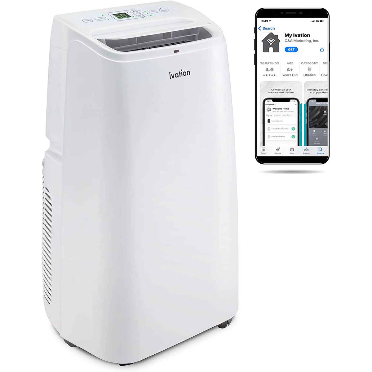 12,000 BTU Portable Air Conditioner with Wi-Fi A8062