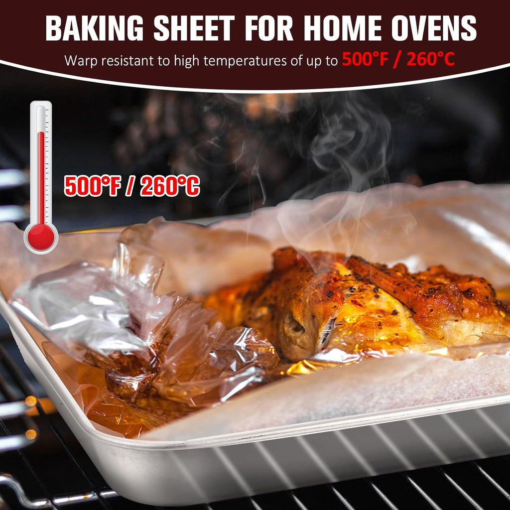 Set of 24 Stainless Steel Baking Sheet Pans 8 x 10 Inch U92628