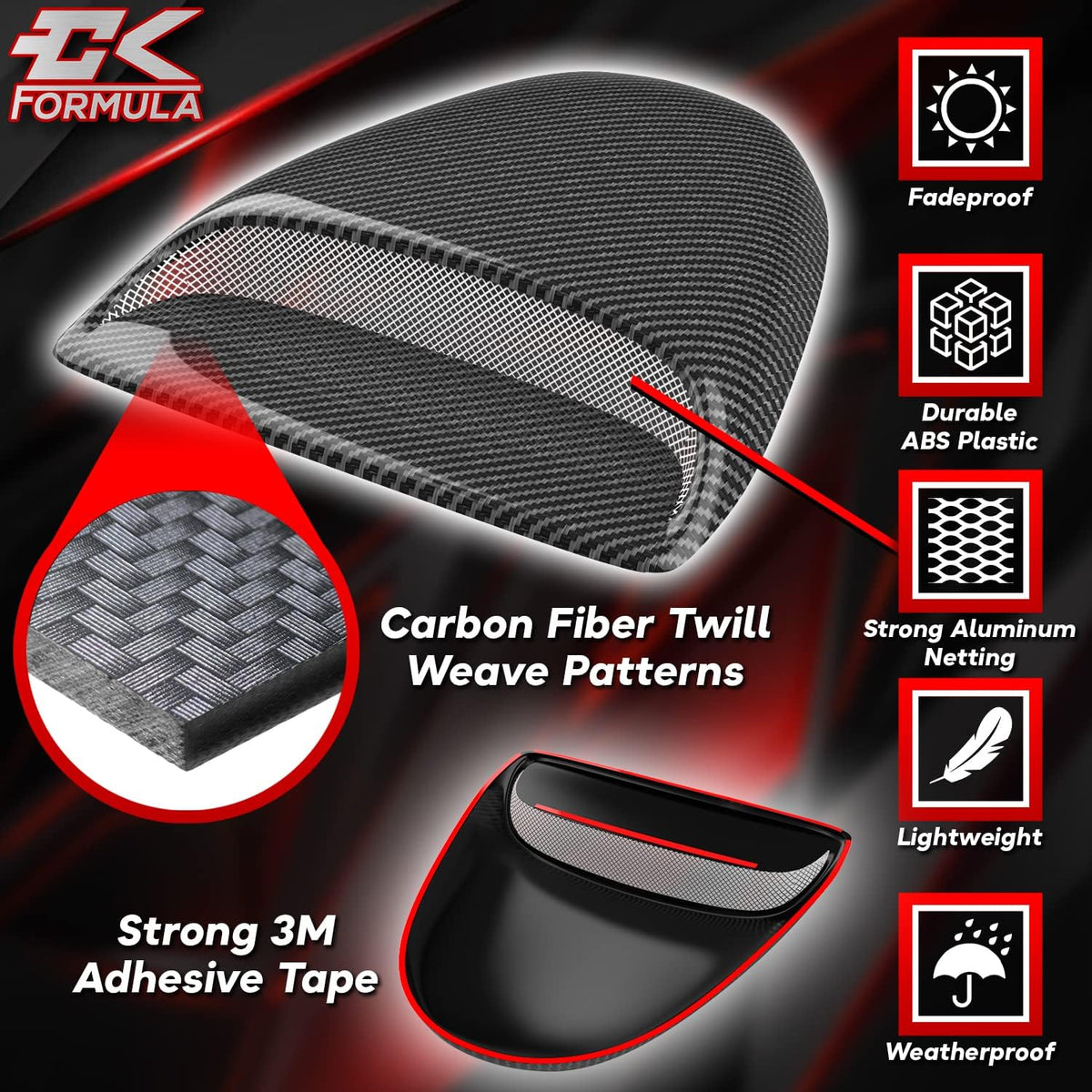 Carbon Fiber Hood Scoop Vent Cover I451208