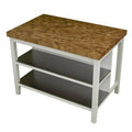 White Solid Wood Kitchen Island F1608
