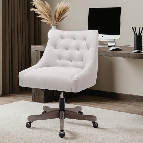 Beige Fabric Upholstered Swivel Office Chair G80999