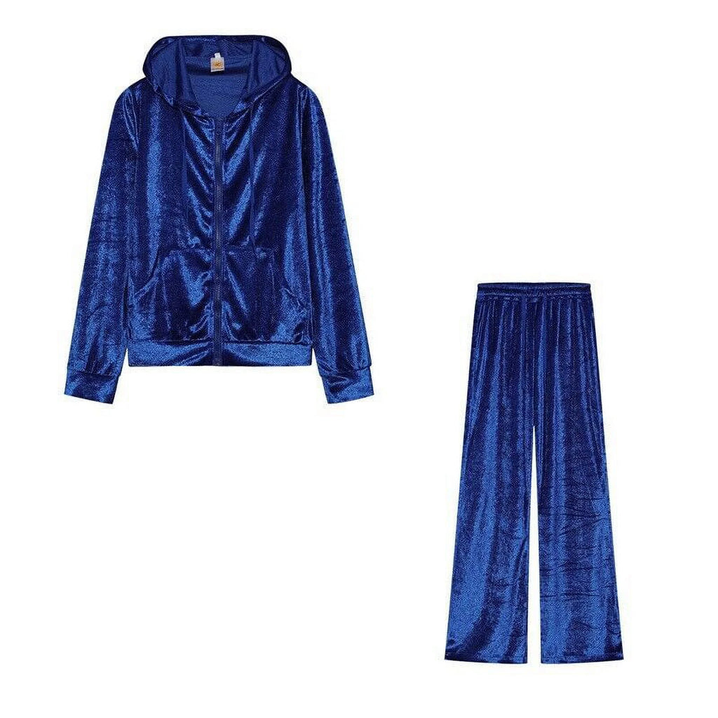 Velour 2-Piece Hoodie Tracksuit Set C2995