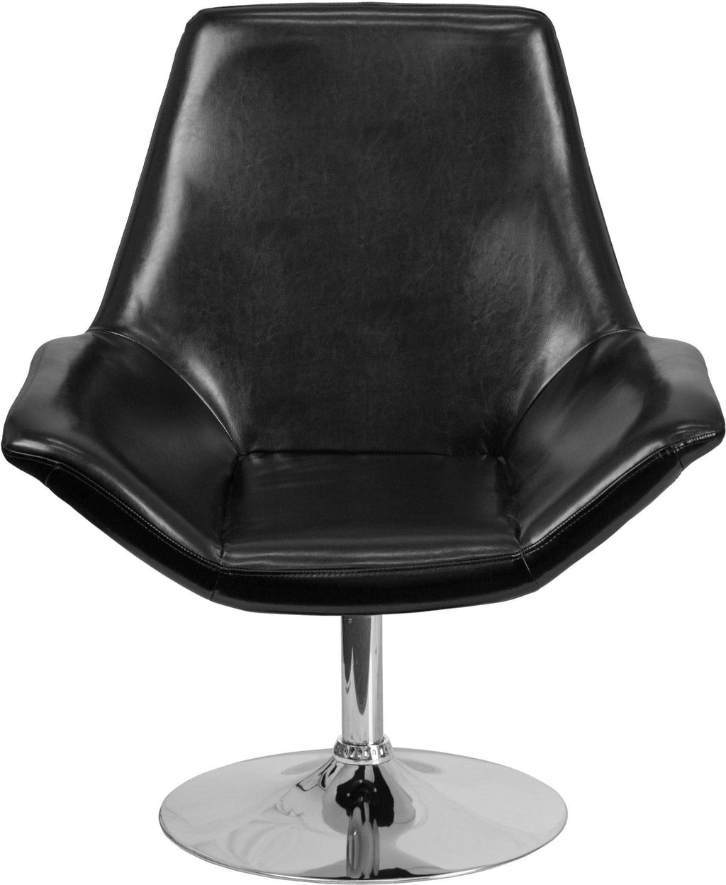 Black Leather Reception Chair A61462