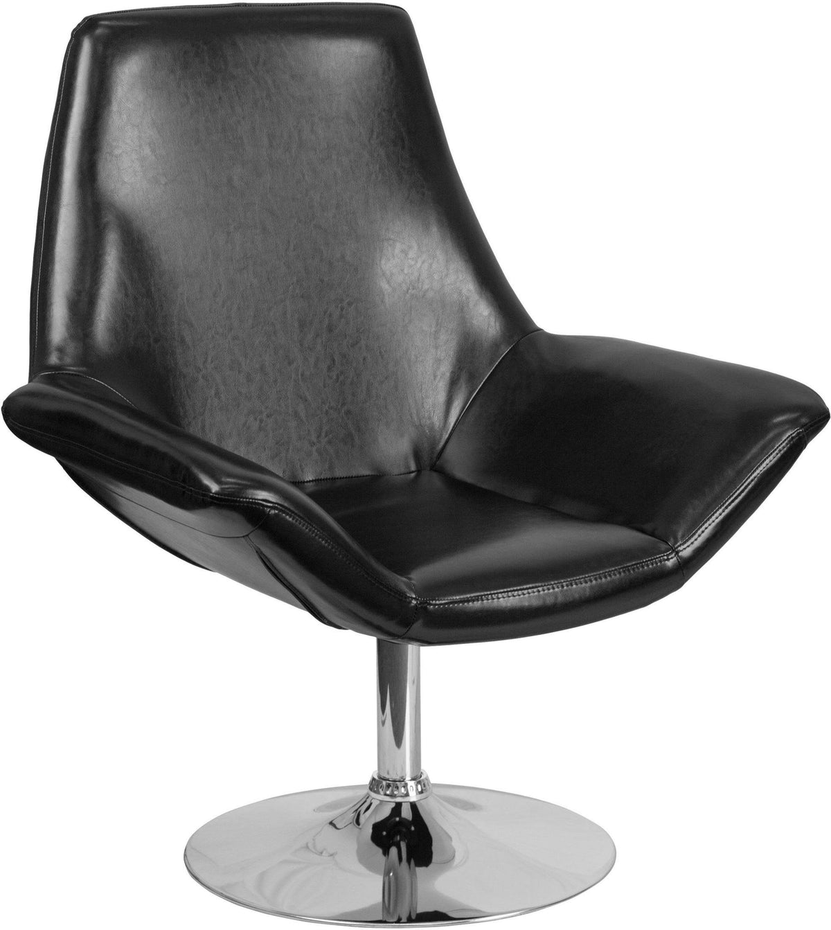 Black Leather Reception Chair A61462