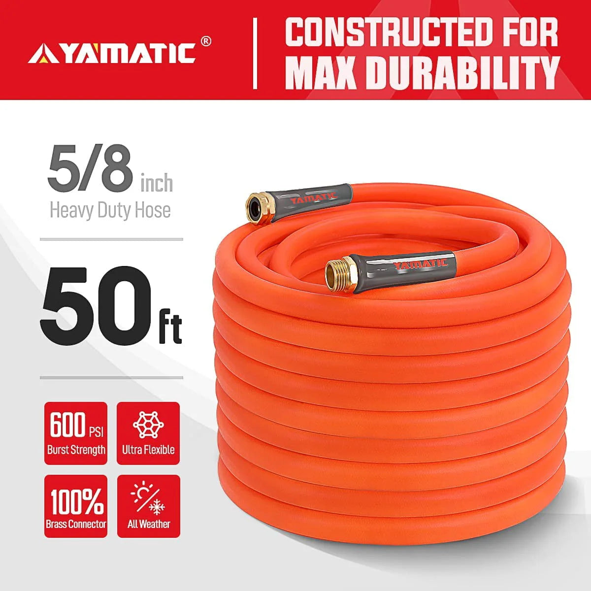 5/8 in x 100 ft Flexible Garden Hose V2489