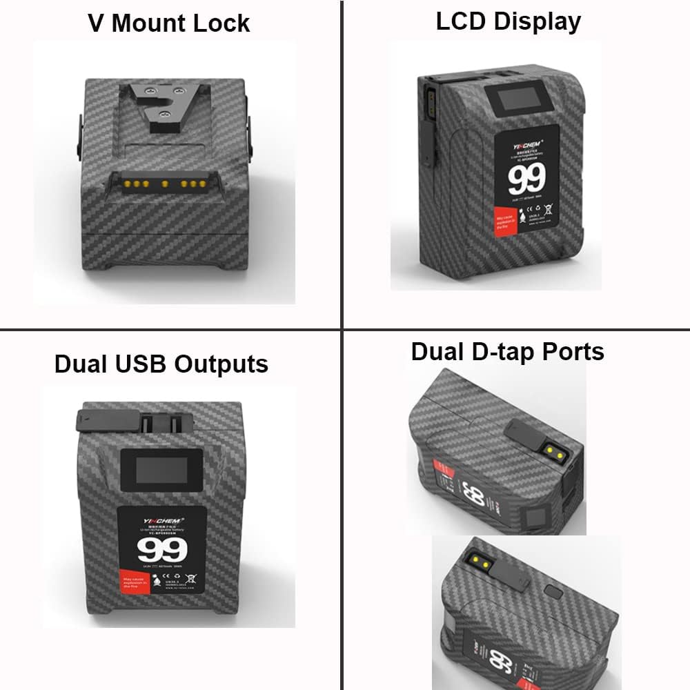 99Wh 14.4V V Mount Camcorder Battery with LCD Screen P77748