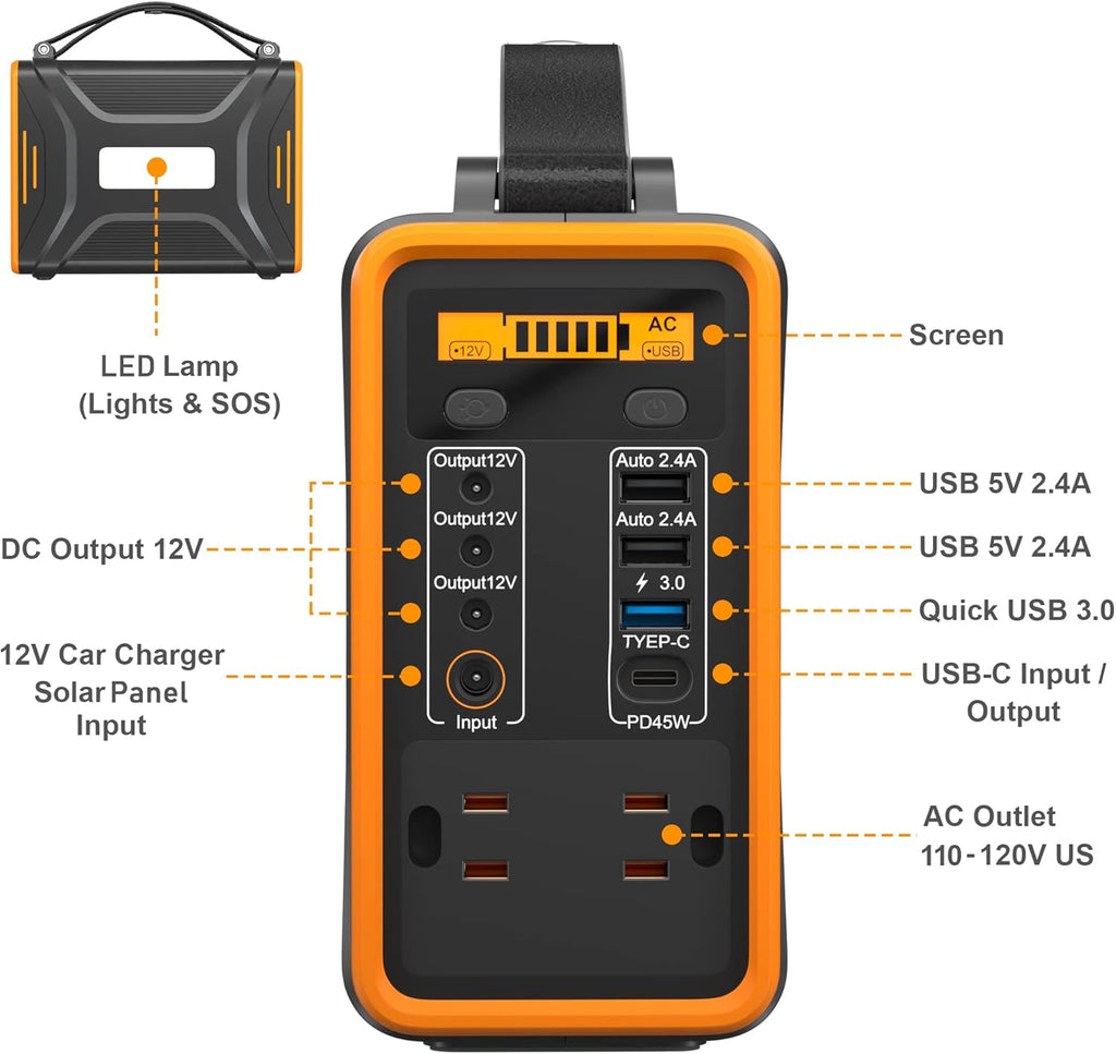 240Wh Peak 400W LiFePO4 Portable Power Station H259401