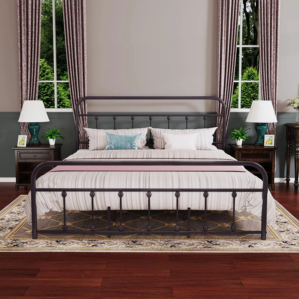 Vintage Queen Metal Platform Bed Frame X529562