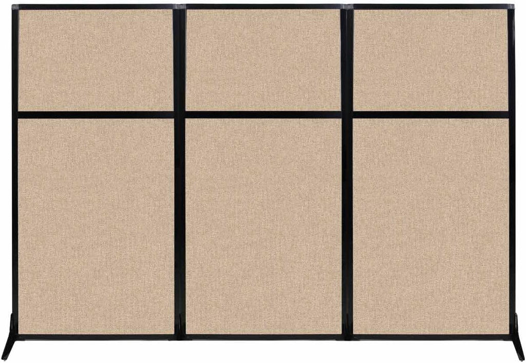 Portable Wall Divider with Charcoal Gray Fabric Panels O6553