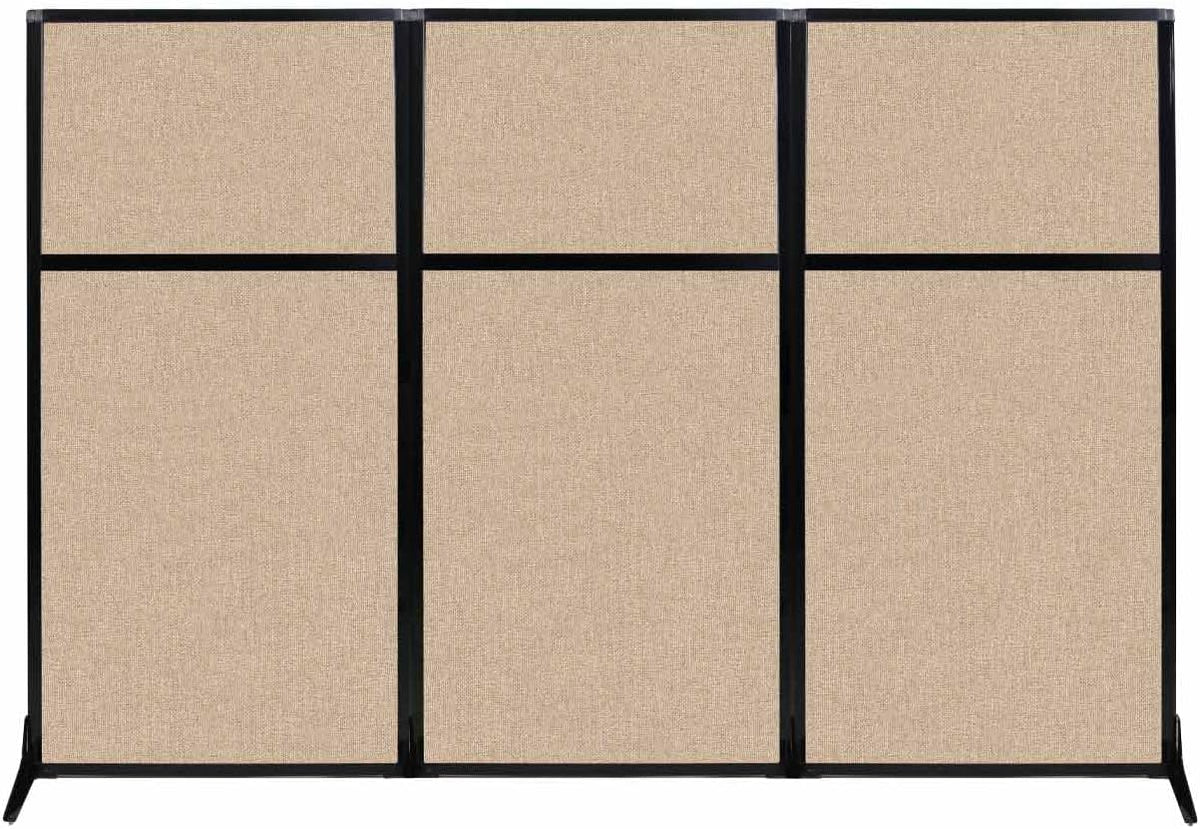 Portable Wall Divider with Charcoal Gray Fabric Panels O6553