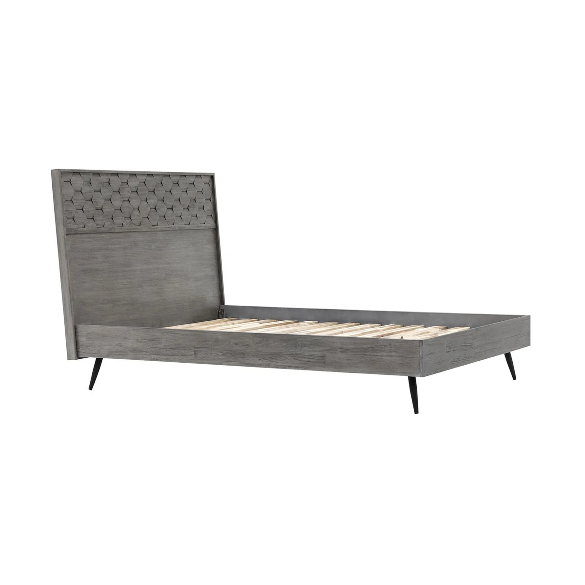 Gray Queen Wood Platform Bed Frame P857