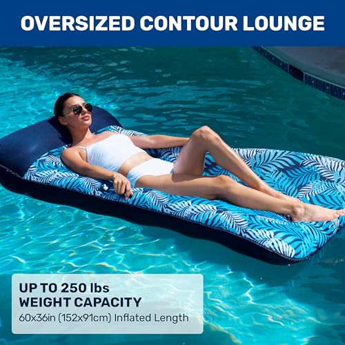Inflatable Pool Float Lounge with Headrest and Footrest H274758