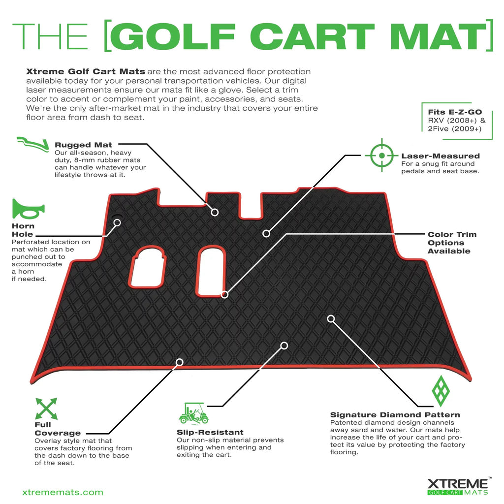Black Golf Cart Floor Liner Mat T321134