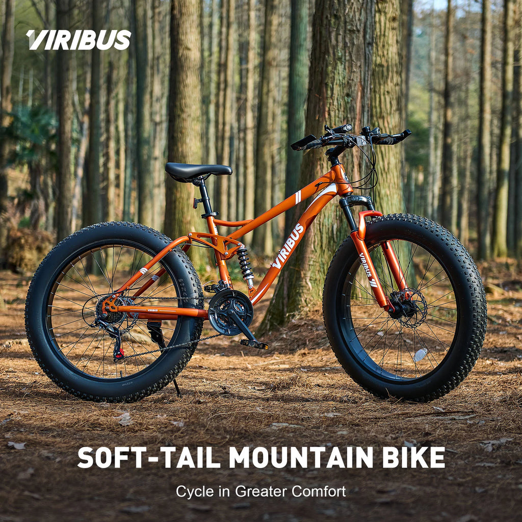 26 Mountain Bike 21 Speed Full Suspension Fat Tire Orange O170176