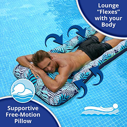 Inflatable Pool Float Lounge with Headrest and Footrest H274758