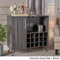 Sonoma Gray Oak and Black Finish Bar Cabinet K833892