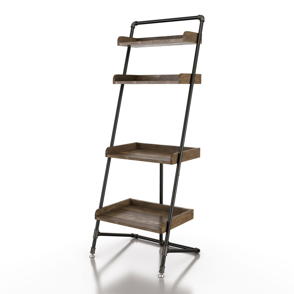 Vintage Grey Oak 3-Piece Desk and Display Shelf Set B9675
