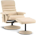 Dark Brown Faux Leather Recliner with Ottoman E452