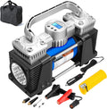 Portable 12Volt 150PSI Dual Power Air Compressor Tire Inflator with Pressure Gauge S369216