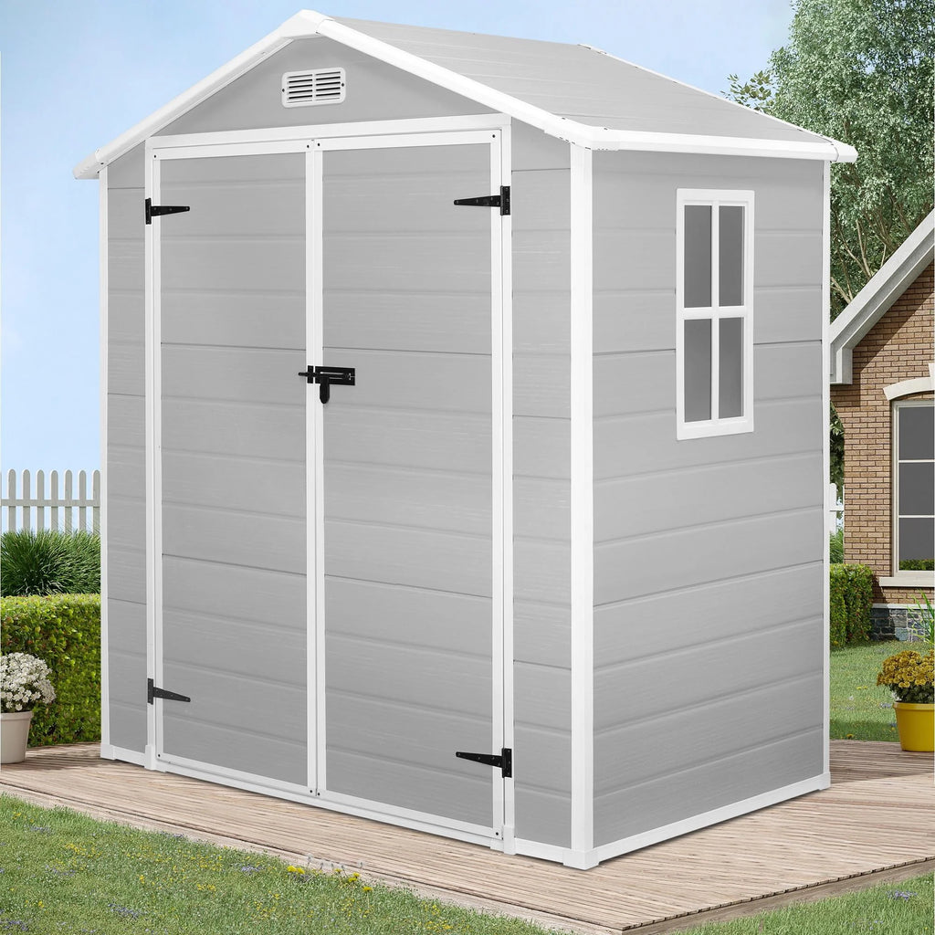 6' x 4.4' Plastic Outdoor Storage Shed with Reinforced Floor I6653