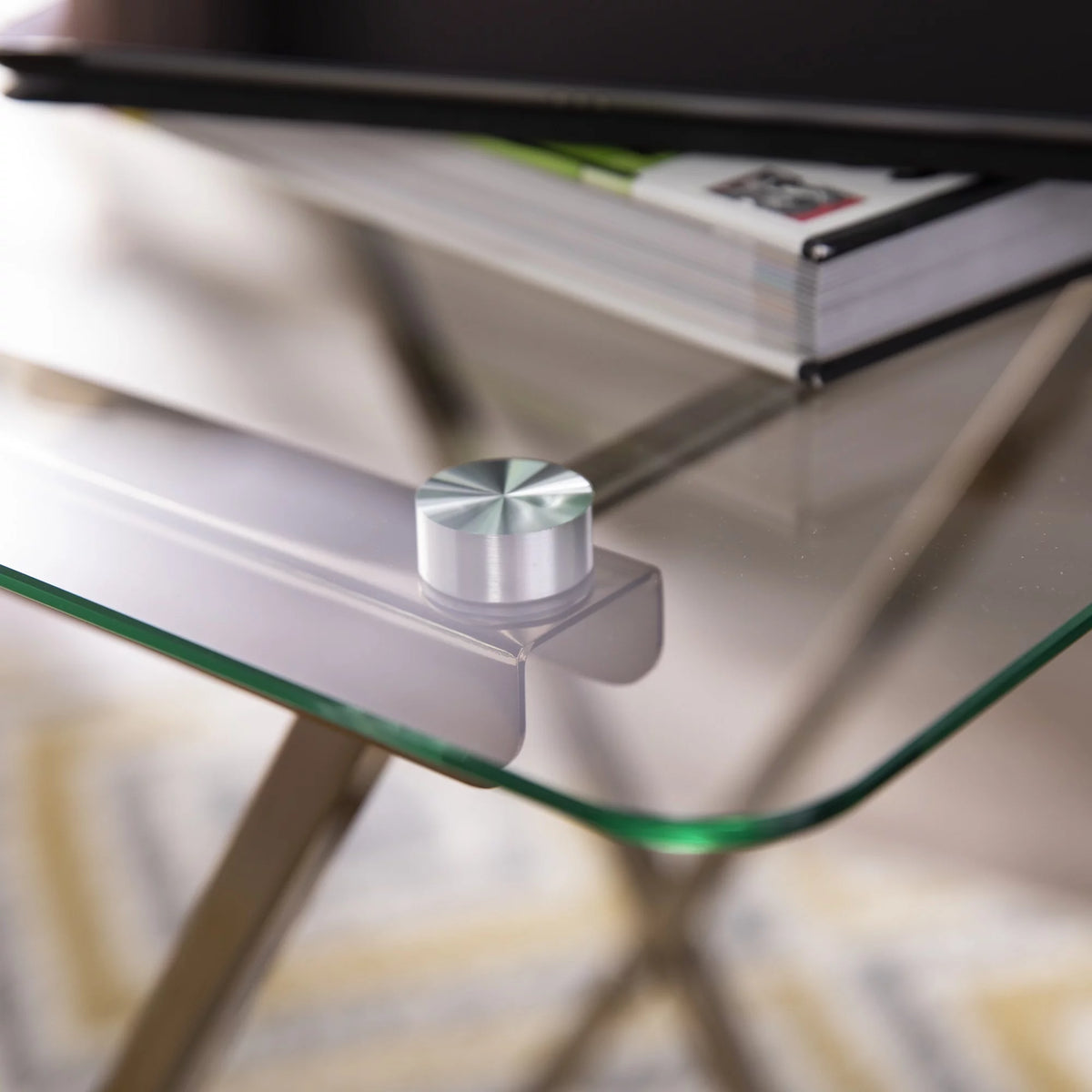 Folding Glass Top Tray Table Z43831