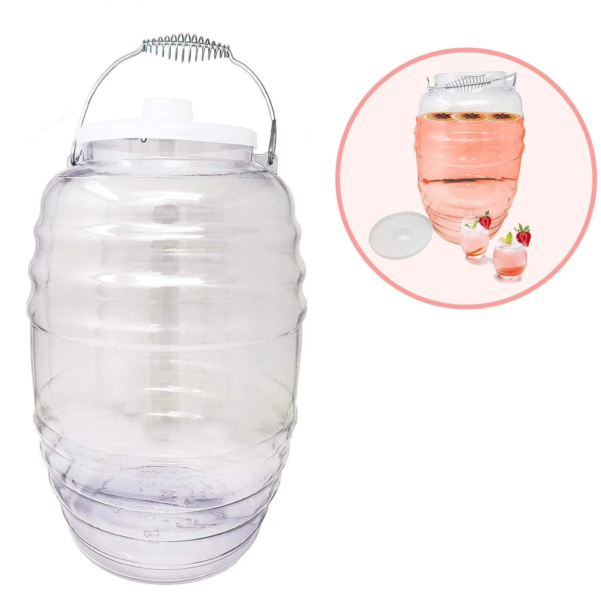 Set of 2 5 Gallon Water Jug with Lid, Clear BPA Free Plastic Y559