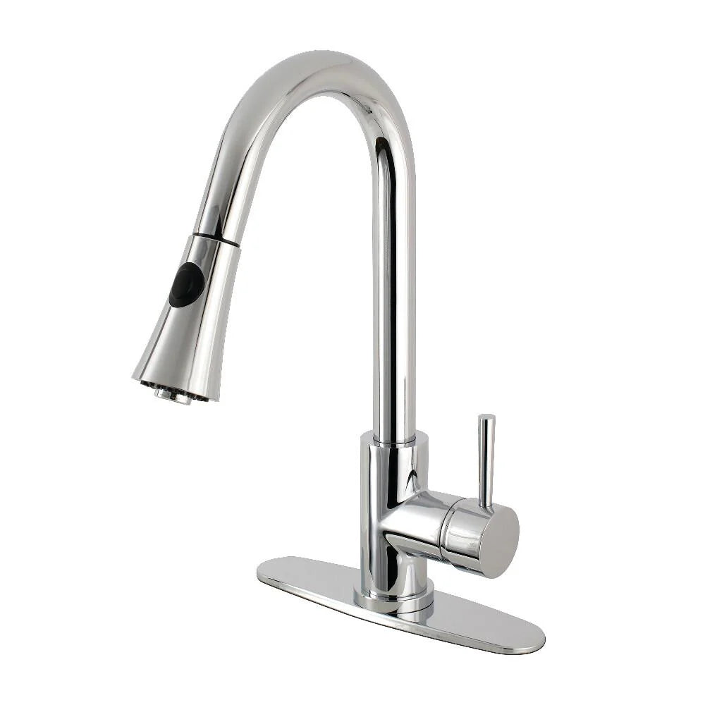 Single-Handle Pull-Down Sprayer Kitchen Faucet in Polished Chrome N278