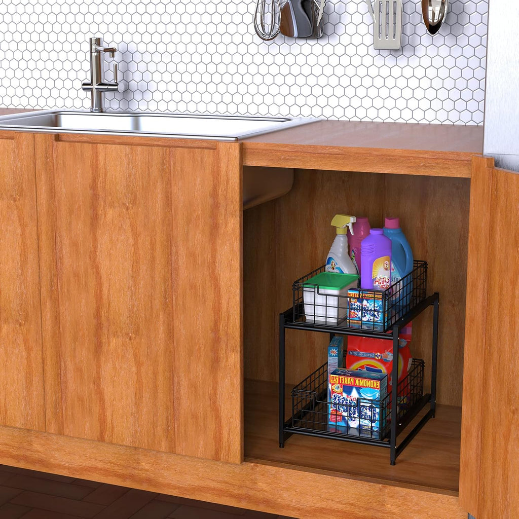 Black Under Sink Pull Out Organizer M233316