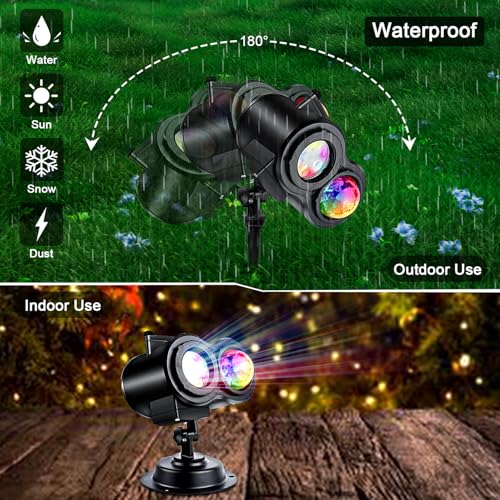 LED Outdoor Holiday Projector Lights Waterproof with Remote Control & Timer P45754