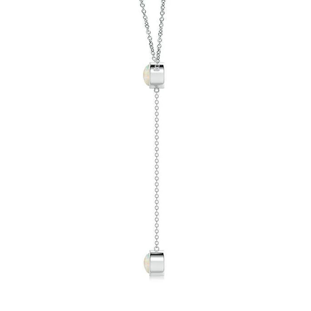 14K White Gold Opal Pendant Necklace K44247