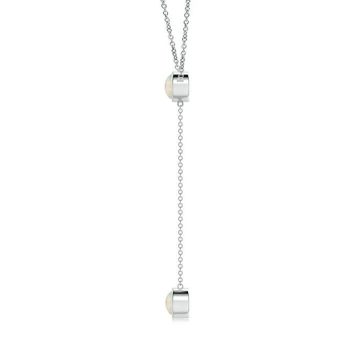 14K White Gold Opal Pendant Necklace K44247