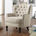 Beige Linen Tufted Armchair G2269