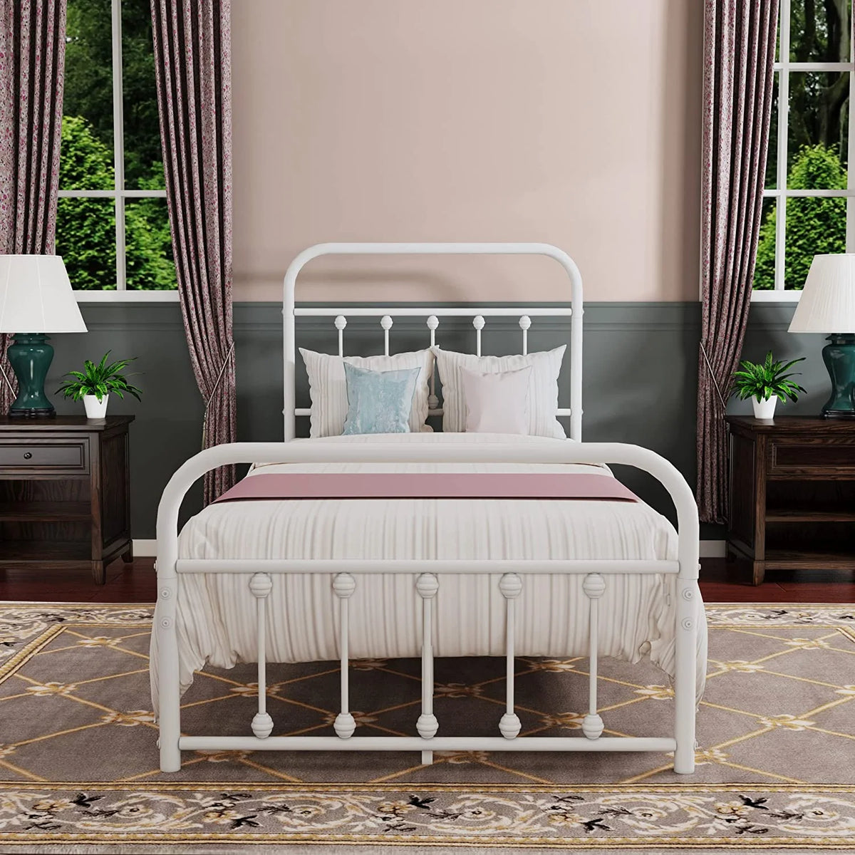 Vintage Queen Metal Platform Bed Frame X529562