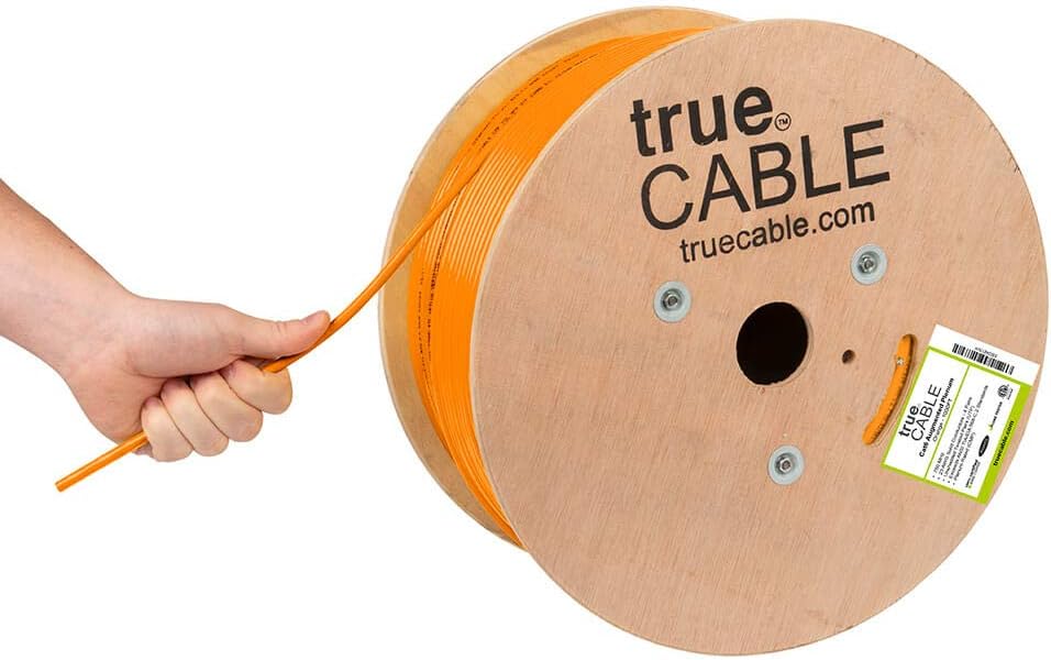 Cat6A Plenum (CMP) 1000ft Purple 23AWG 4 Pair Solid Bare Copper Bulk Ethernet Cable D9756