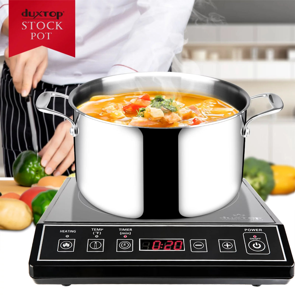 Stainless Steel 6.5 QT Stock Pot with Lid B9006