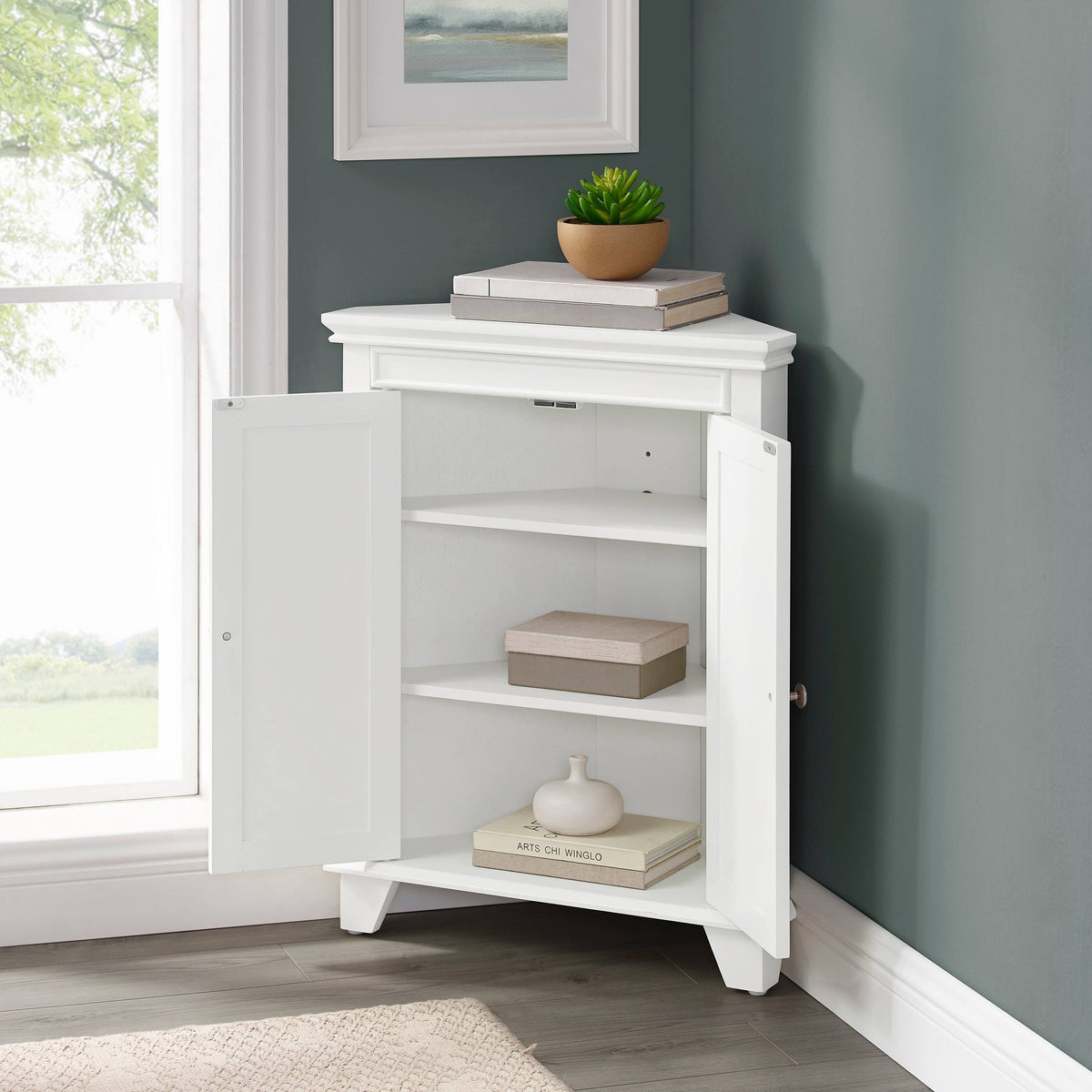 White Corner Cabinet D79472