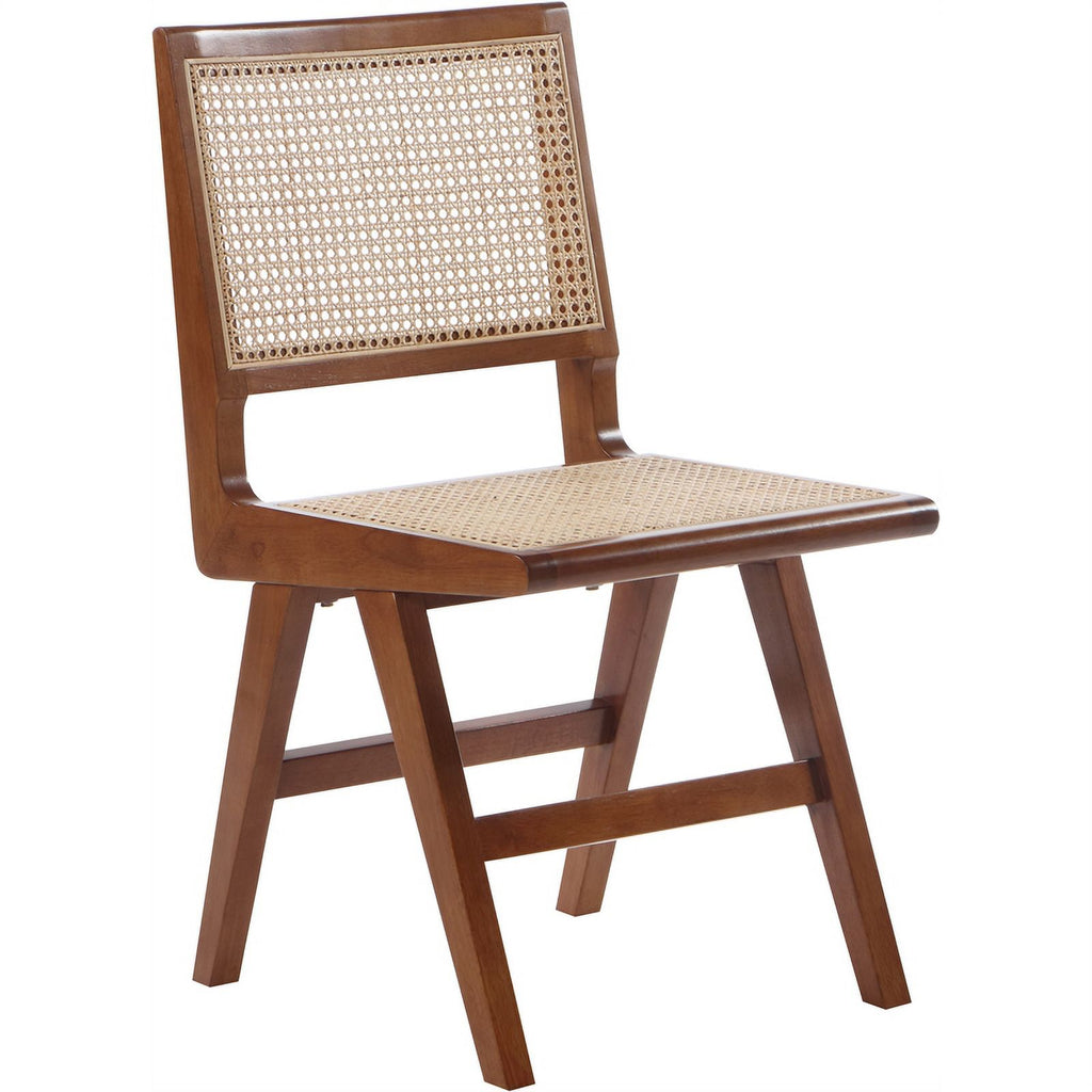 18.1" Solid Wood Dining Side Chair in Walnut (Set of 2) Q815558