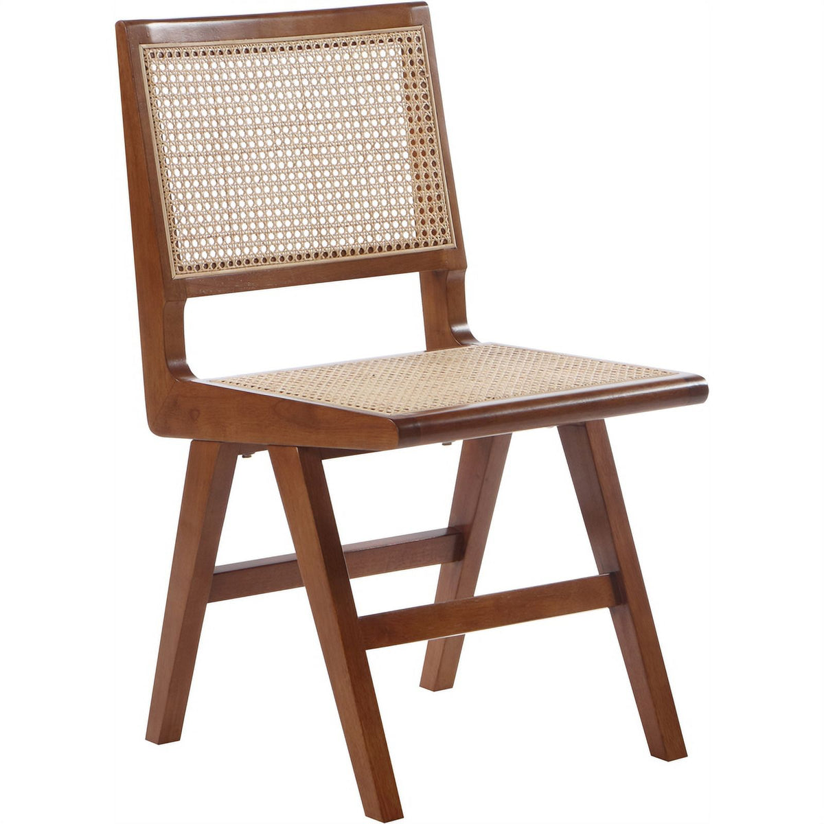 18.1" Solid Wood Dining Side Chair in Walnut (Set of 2) Q815558