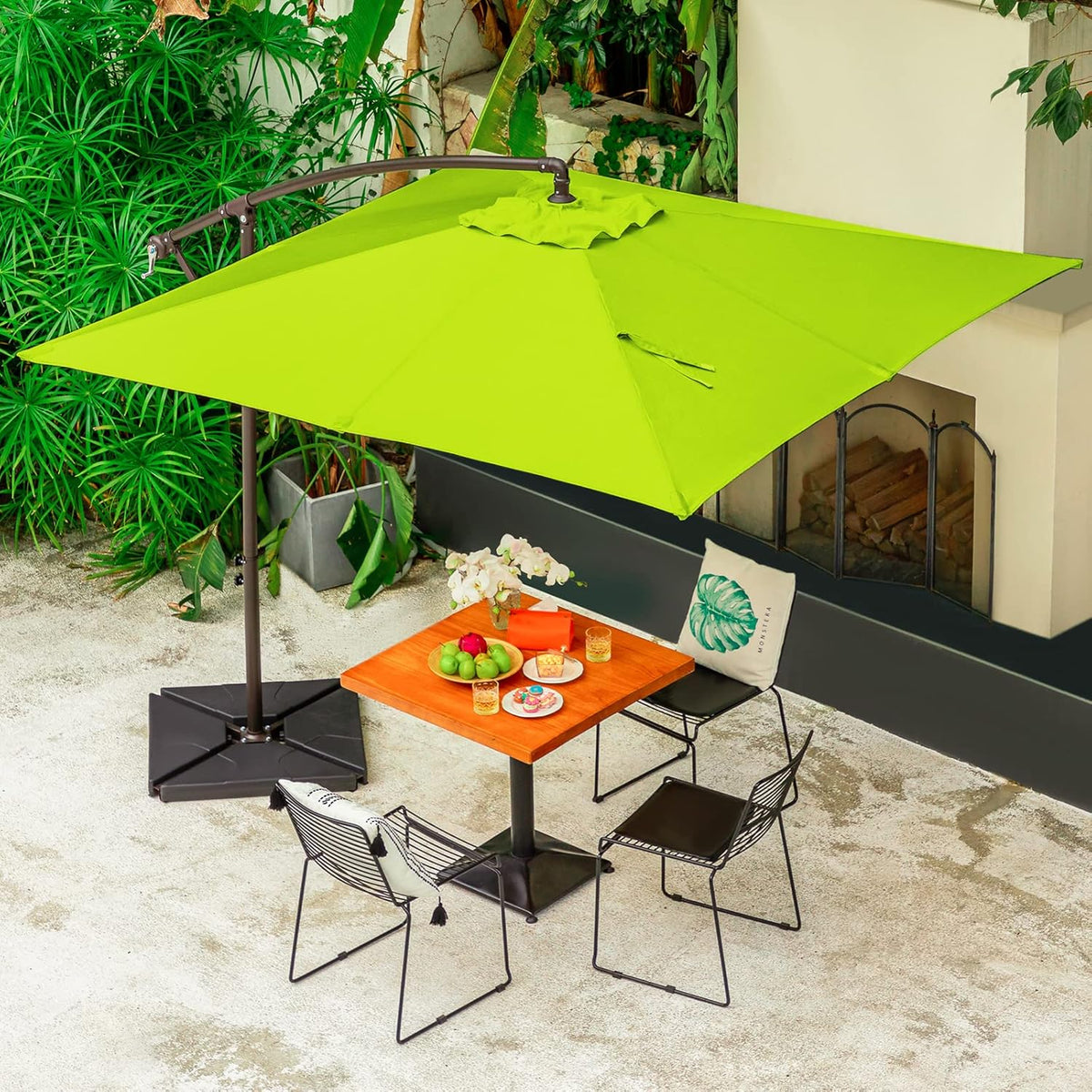 10ft Outdoor Umbrella with Base F339516