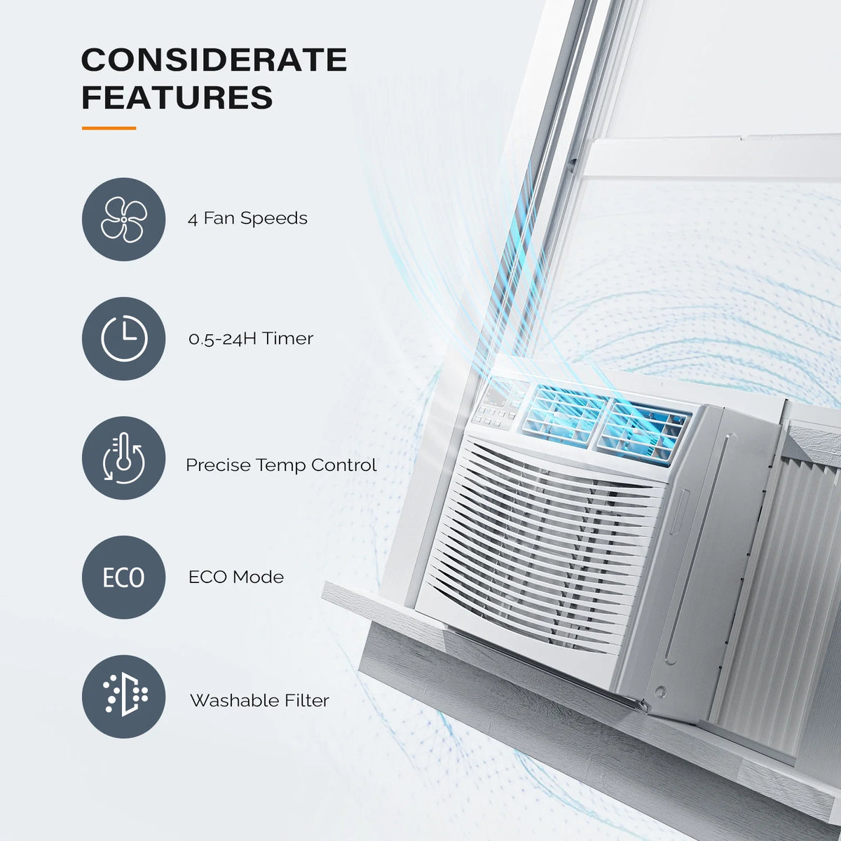 8000 BTU Window Air Conditioner with Heat P210