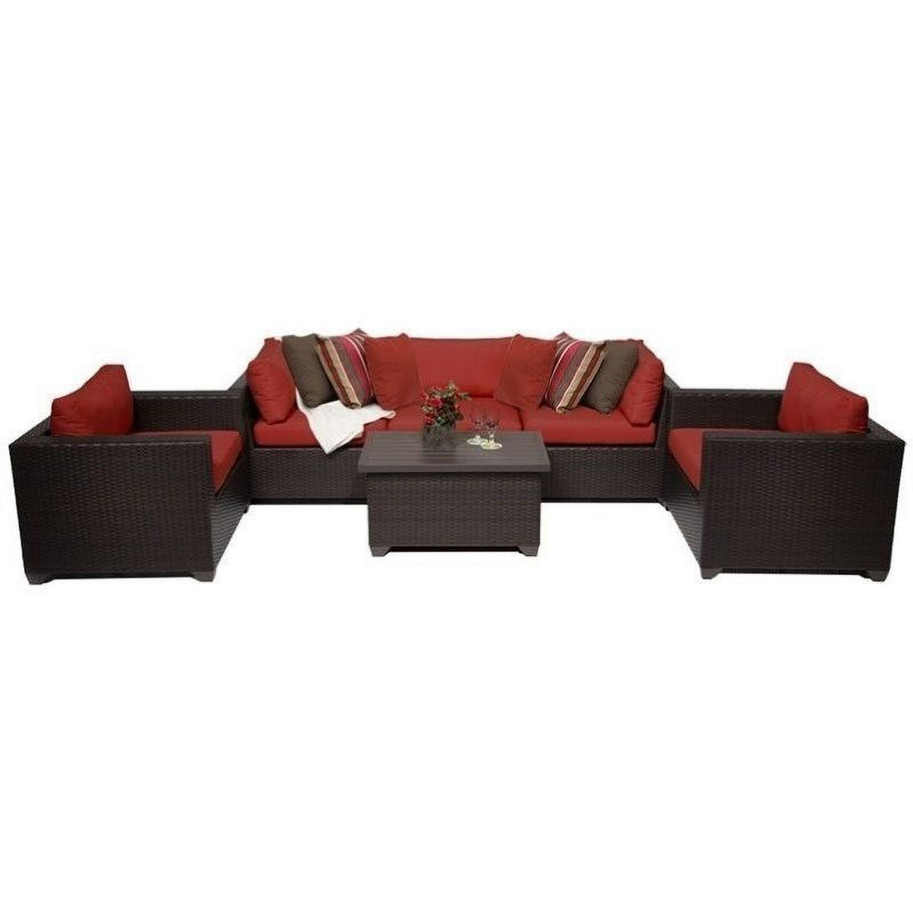 6 Piece Outdoor Wicker Sofa Set in Terracotta J14829