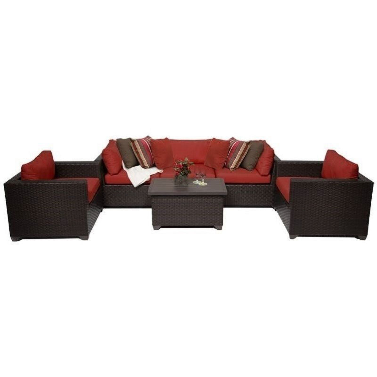 6 Piece Outdoor Wicker Sofa Set in Terracotta J14829