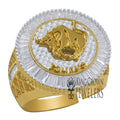 14K Yellow Gold Finish Simulated Diamond Taurus Ring Q15681