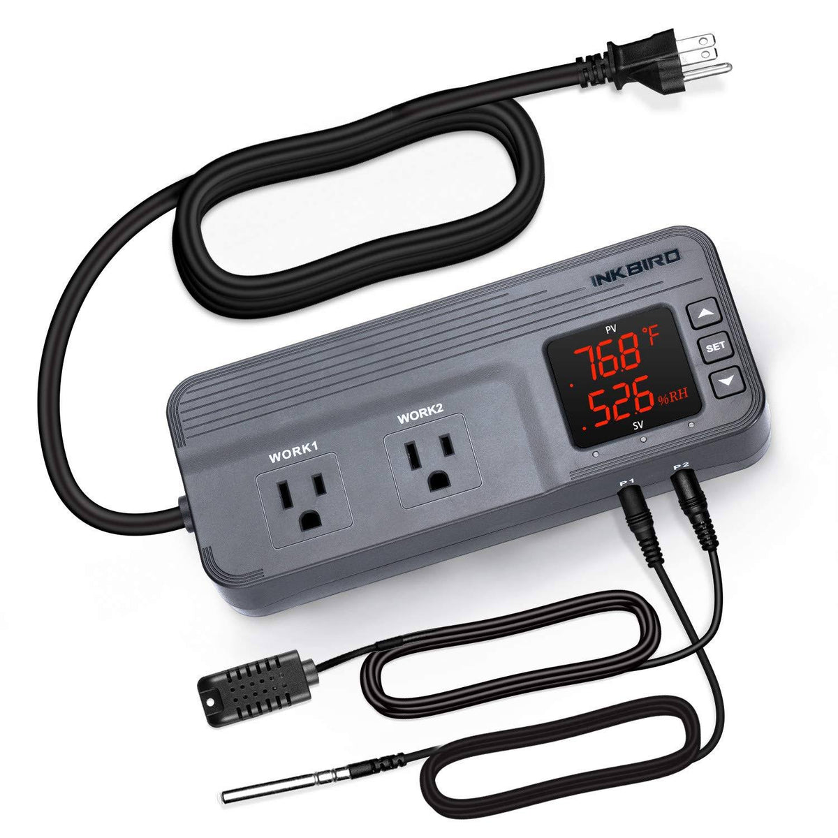 Temperature and Humidity Controller Dual Stage Thermostat 120VAC 15A 1800W S81222