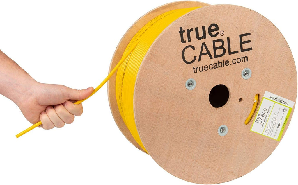 Cat6A Plenum (CMP) 1000ft Purple 23AWG 4 Pair Solid Bare Copper Bulk Ethernet Cable D9756