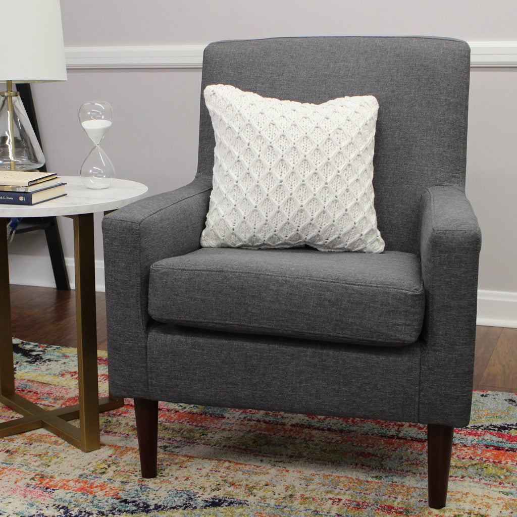 Navy Polyester Fabric Arm Chair R154697