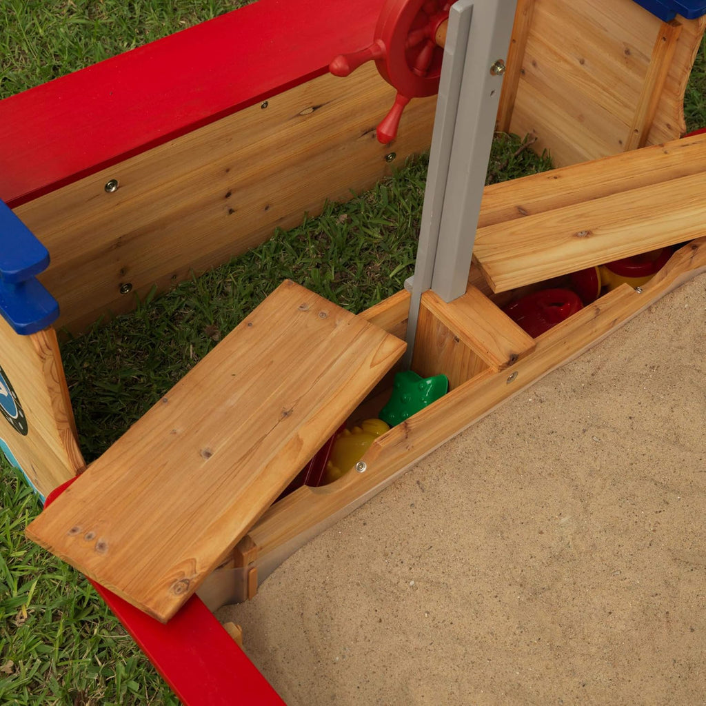 Wooden Pirate Sandbox with Canopy R31109