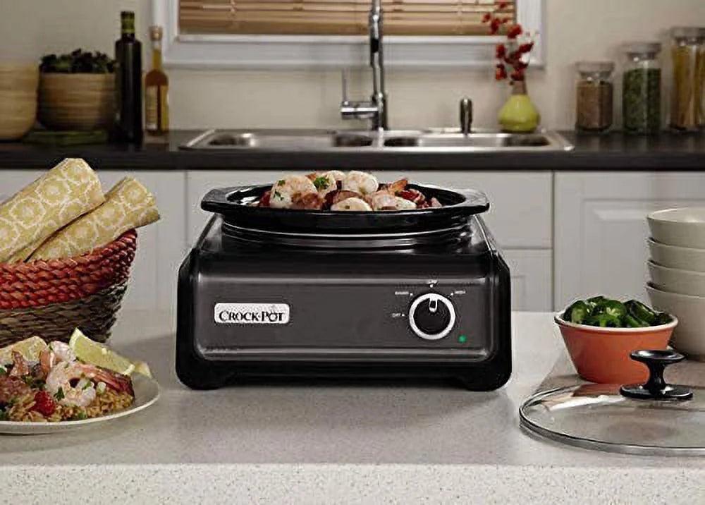 Black Charcoal 5 Oval Plus 2 Quart Round Crockpot I586