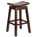 Cappuccino Brown Rustic Barstool with Curved Saddle Seat K3238