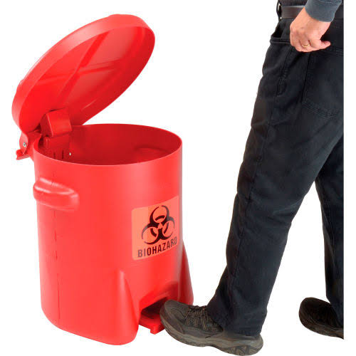 14 Gallon Red Biohazardous Waste Can S5457